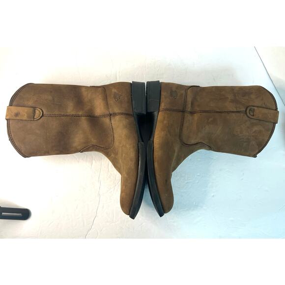 Herman Survivors LIz Women’s Genuine Brown Leather Western Pull On Boots 9 - Picture 5 of 9